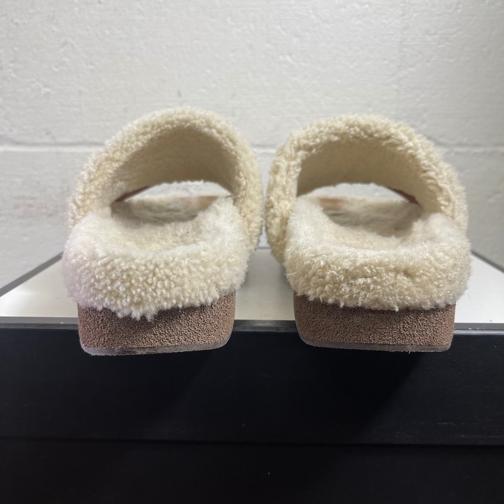 Chloe Woody Natural & Ochre Shearling Slide - Picture 7 of 11